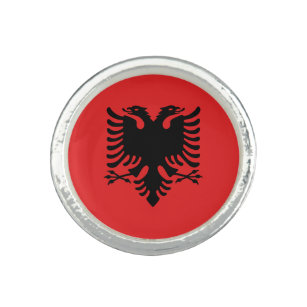 Bague Anneau patriotique avec le drapeau de l'Albanie