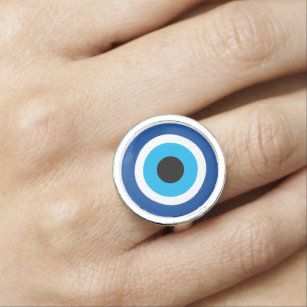 Bague Bleu Mati rond Evil Eye talisman anneau symbole