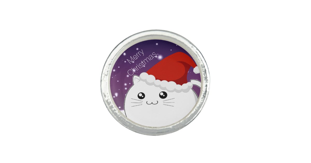 Bague Chat Mignon De Minou De Noel De Kawaii Zazzle Fr Bague Chat Mignon De Minou De Noel De Kawaii Zazzle Fr