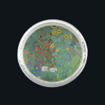 Bague Gustav Klimt - Jardin de campagne avec tournesols<br><div class="desc">Jardin de campagne avec des tournesols / Jardin de ferme avec des tournesols - Gustav Klimt en 1905-1906</div>