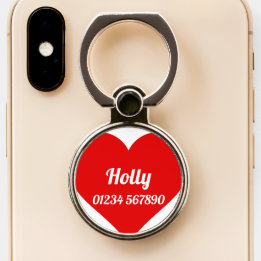 Bague Pour Téléphone Premier nom initial plus Holly avec fleurs