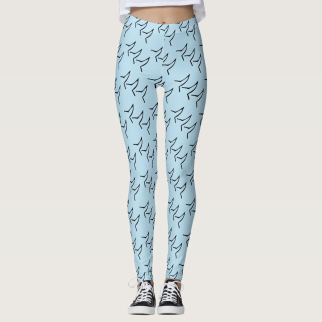 Baguer les traîneaux de chien Léger Bleu Leggings (Devant)