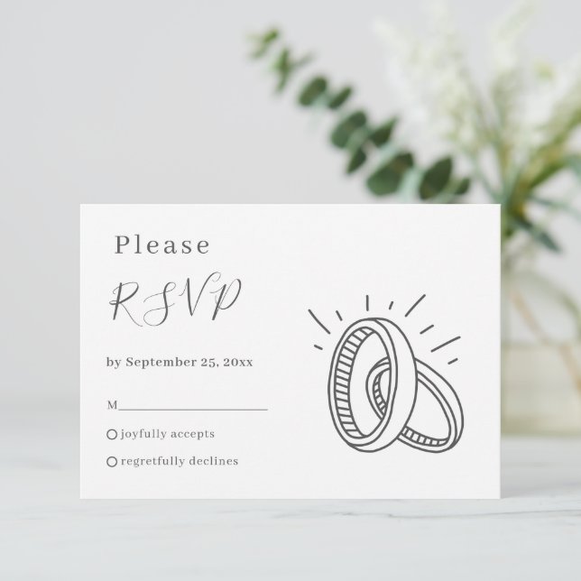 Bagues de mariage amusant carte RSVP (Debout devant)