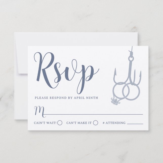 Bagues de Mariage simple à pêche RSVP Card Kraft (Devant)