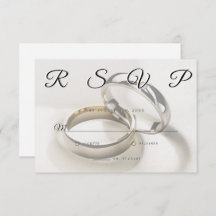 Bagues mariages Elégante carte RSVP minimaliste
