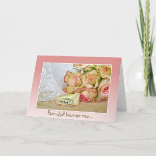 Bagues mariages sur carte Rose Pétale