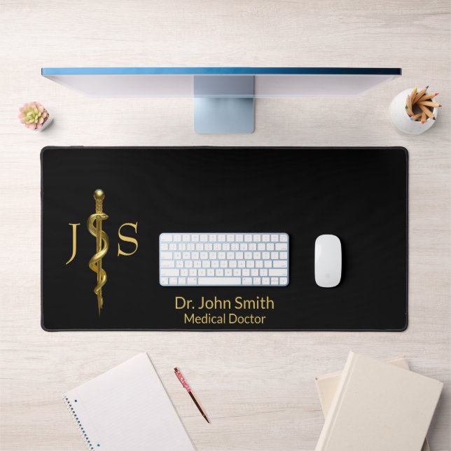 Baguette d'Asclepius Classy Médicale Gold en blanc (Bureau 1)