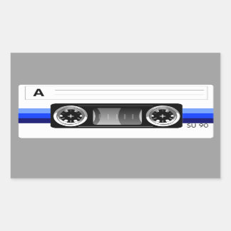 Baguette de cassette étiquette bleu autocollant