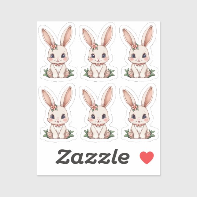 Baguette de lapin Scrapbook stickers animal mignon (Feuille)