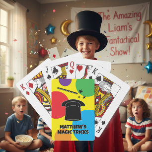 Baguette magique et chapeau cartes à jouer de magi