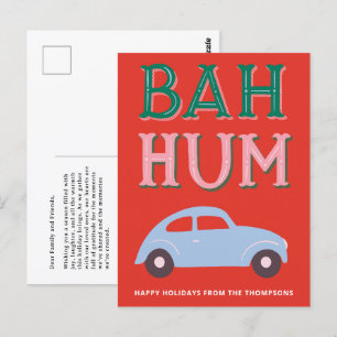 Bah Hum Bug Carte Postale Illustrée des Fêtes