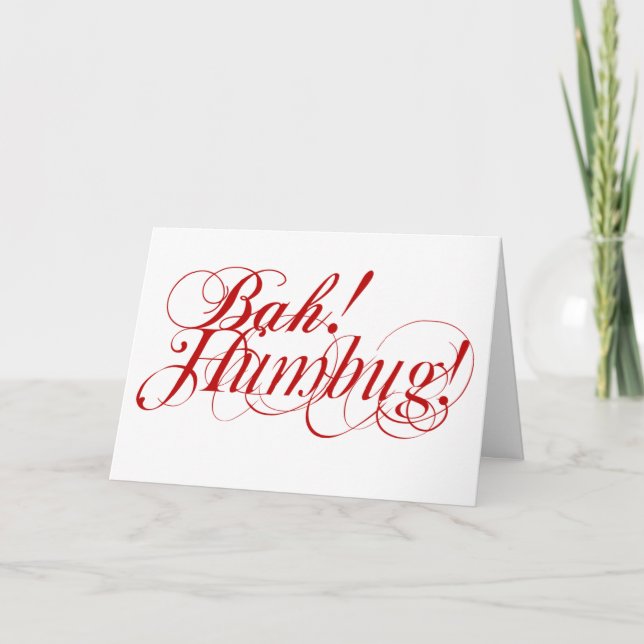 Bah ! Humbug ! carte de Noël typographique (Devant)