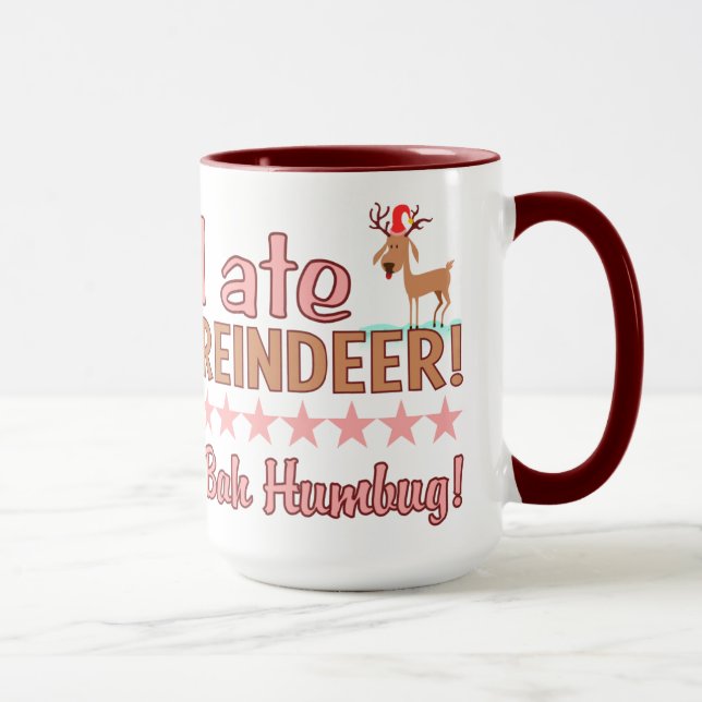 Bah Humbug Reindeer tasse - choisir style et coule (Droite)