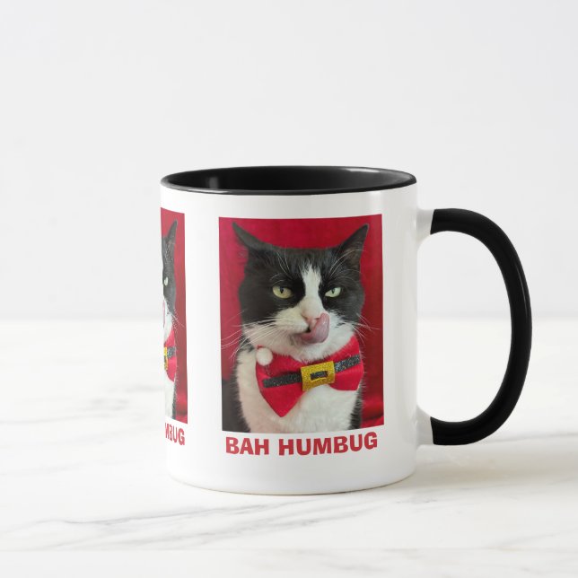 Bah Humbug Tuxedo Chat Christmas Mug (Droite)