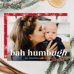 Bah Humbug Ugh Funny Holiday Carte photo