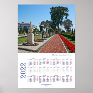 Bahai Gardens, Acre. Israel. Calendar 2022 Poster
