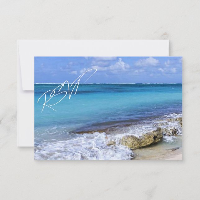 BAHAMAS BEACH SHORE Wedding RSVP (Devant)