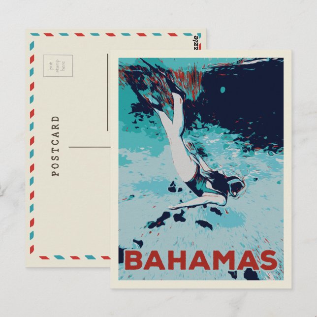 Bahamas Carribean, plongée sous-marine Carte posta (Devant / Derrière)