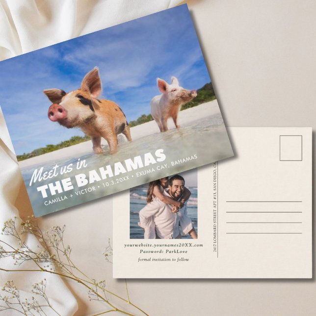 Bahamas Mariage Enregistrer la date Carte postale (Bahamas Wedding Save the Date Postcard
)