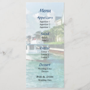 Bahamas - Menu de mariage pour la traversée en fer