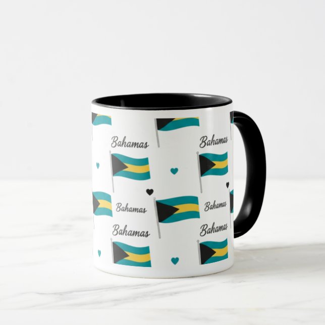 Bahamas Roots Pattern Mug | Caribbean Flag (Devant droit)