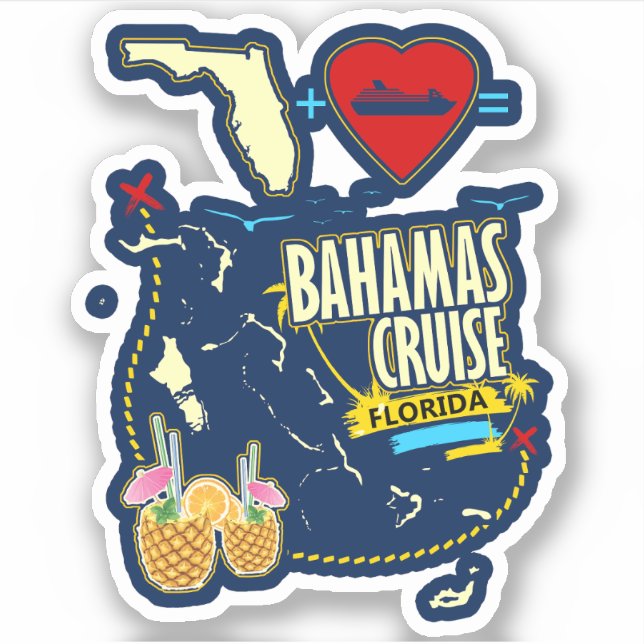 Bahamas Sticker Vacation Beach Cruise Voyage Flori (Devant)