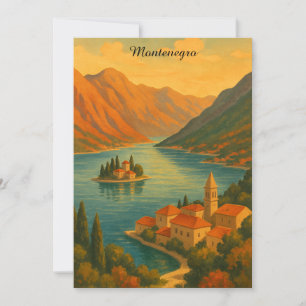 Baie de Kotor Monténégro Publicité Vintage Côte Ad