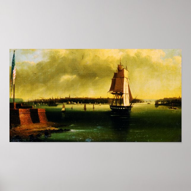Baie et port (1850) - Affiche d'Edmund C. Coates (Devant)