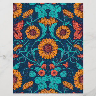 Baies Art Nouveau en bleu et jaune
