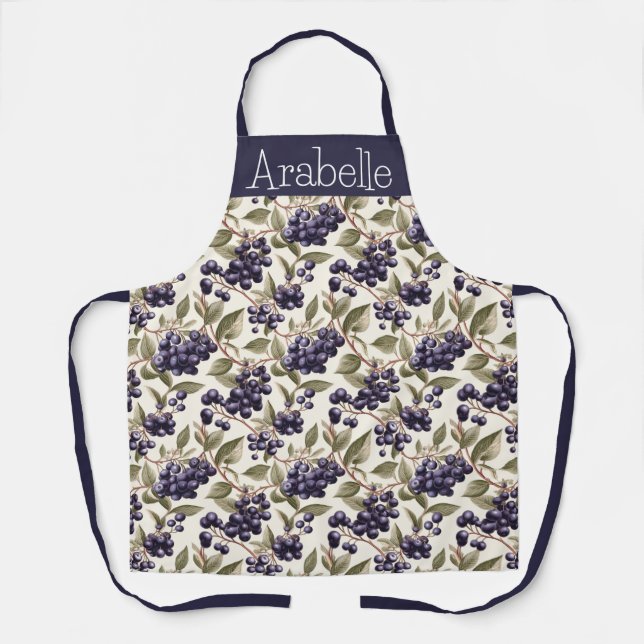 Baies d'açai violet avec tablier Feuille vert (Recto)