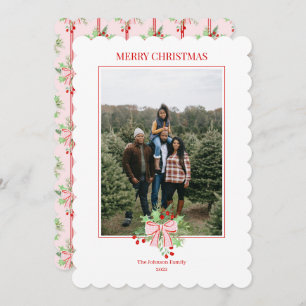 Baies d'aquarelle de Noël & Invitation Holly