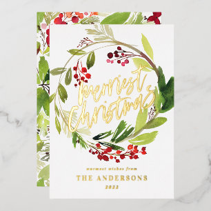 Baies d'aquarelle et verdure Vacances Wreath