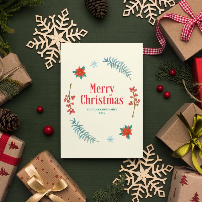 Baies d'aquarelle et verdure Vacances Wreath (Créateur téléchargé)