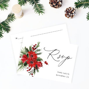 Baies de Noël & Fleurs Rouges de Pin avec RSVP de