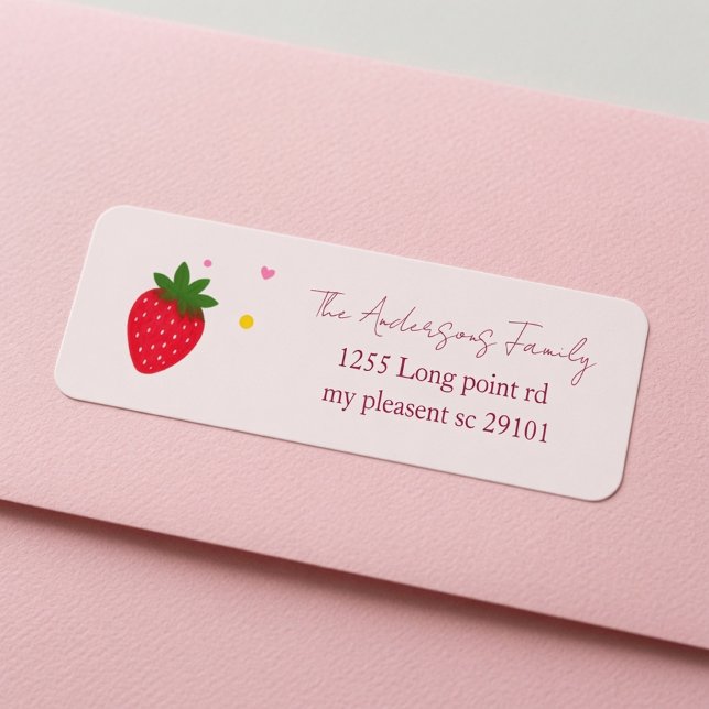 Baies Douces Étiquettes Adresse Rose (Créateur téléchargé)
