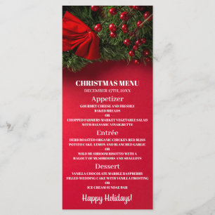 Baies et gui rouges, menu de Noël