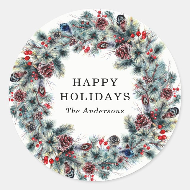 Baies et pins rustiques | Stickers Vacances (Devant)