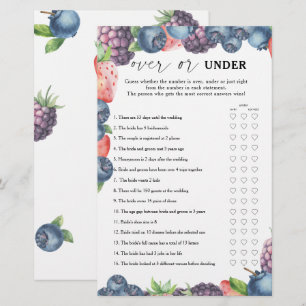 Baies - Jeu de baby shower de mariage au-dessus ou