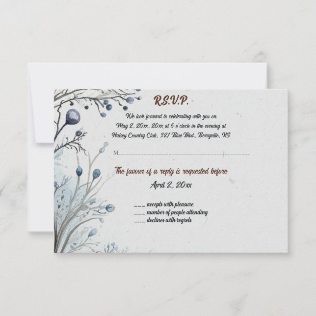 Baies modifiables sur carte de réponse bleue (Devant)