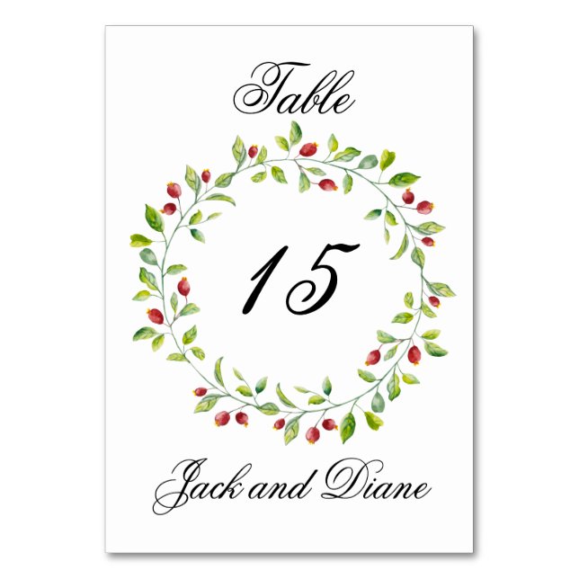 Baies roses et Cartes de table Mariage de feuillag (Par défaut)