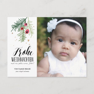 Baies rouges Joyeux Noël Carte postale