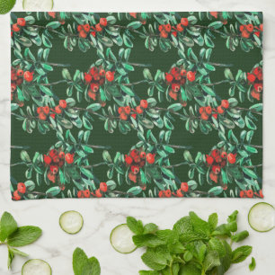 Baies rouges, lingonberries serviette de cuisine