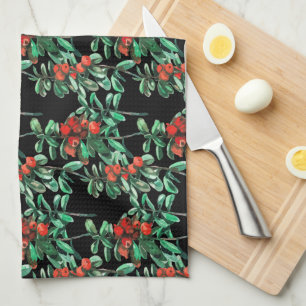 Baies rouges, lingonberries serviette de cuisine