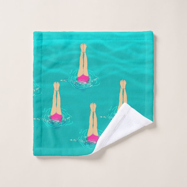 Baigneurs Artistiques Nageant Sous L'Eau (Gant de toilette)