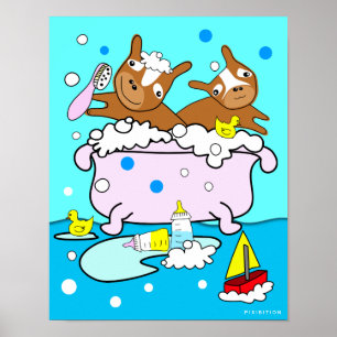 Baignoire Poster Chiot 12