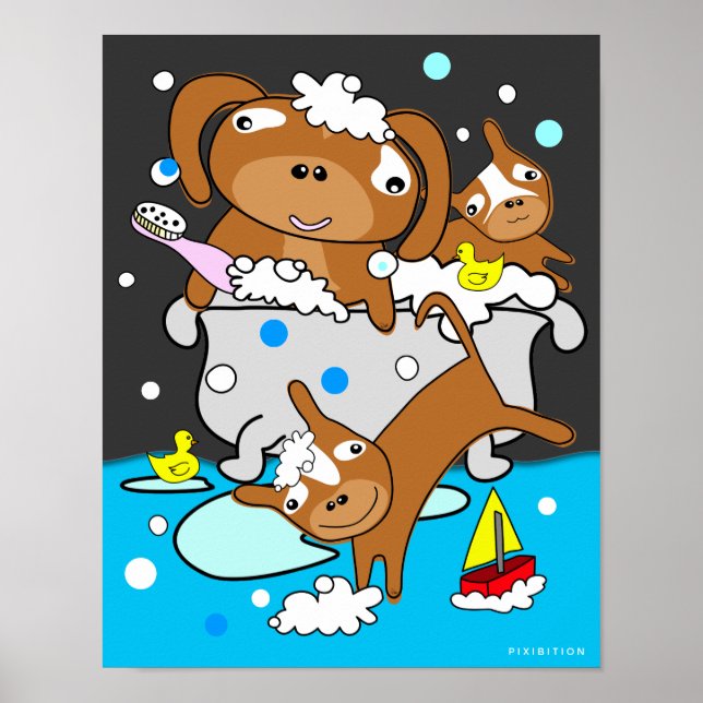 Baignoire Poster de Chiot 8 (Devant)