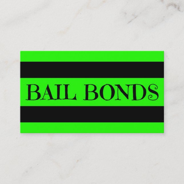 Bail Bonds Neon Green Carte de visite (Devant)
