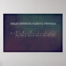 Bailey-Borwein-Plouffe Formule Pi - Poster Math