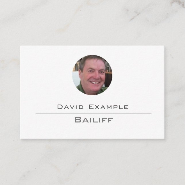 Bailiff avec la photo du Carte de visite titulaire (Devant)
