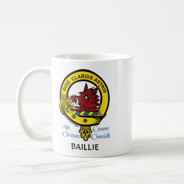 BAILLIE Scottish Clan Crest Mug (Gauche)